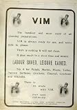 Vim 救われる印刷物の Adveert の 1905 労働 = 得られる余暇 vim