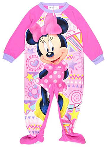 Disney Little Girls' Minnie Mouse Footed Pajama Blanket Sleeper Pink