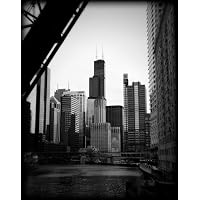 Chicago Cityscape River Print CHBW8348 11x14