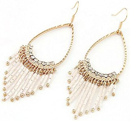 Stars Pavilion Brand Fashion Resin Seed Beads Tassels Dangle Earring Gold Crystal Drop Earrings For Women Wedding Jewelry Brincos Grandes