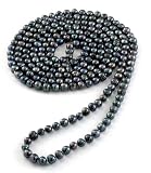PEARL BLOW-OUT SALE! 7-8mm Black Freshwater Pearl Endless Necklace, 64"