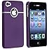 eForCity Snap-On Rubber Coated Case for Apple iPhone 4/4S - Retail Packaging - Purple