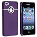 4 - Pack Snap-on Rubberized Cases / Skins / Covers compatible with iPhone 4 / 4S - Purple, White, Hot Pink, Black
