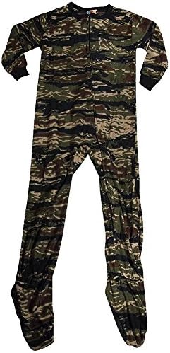 Fun Footies - Little Boys' Tiger Camo Blanket Sleeper, Camo Green 36737-Medium