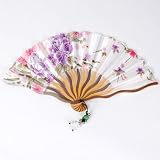 Chinese Mini Handheld Portable Painting Fan Flower