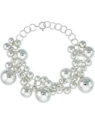 Sterling Silver Heavy Ball Cluster Bracelet 9/16 inch wide, 7 - 8 inch long