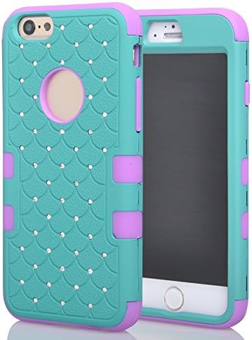 iPhone 6 Plus Case, AUMI Dual Layer Hybrid Shockproof Gel Rhinestone Bling Armor Defender Case for Apple iPhone 6 Plus 5.5 Inch