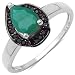 0.70 ct. t.w. Emerald and Black Spinel Ring in Sterling Silver