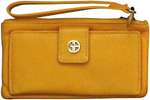 Giani Bernini Orange Genuine Leather Double Compartment Wristlet Wallet