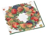 Review Caspari 6441C / Caspari Pamela's Wreath 2 Paper Cocktail Napkin Package, Ivory