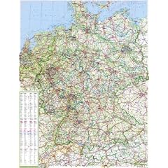 Gro�e Deutschlandkarte 1:750 000 mit L�ndergrenzen1-seitig, plano in H�lse     98 x 128,5 cm