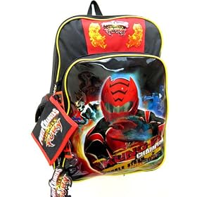 Power Rangers Jungle Fury Backpack Large w/ Free Wallet