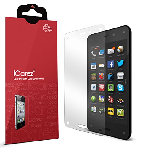 iCarez [HD Clear] Screen Protector for Amazon Fire Phone [Unique Hinge Install Method With Kits] Easy Install with Lifetime Replacement Warranty [3-Pack] - Retail Packaging