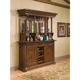 Tuscan Rich Euro Dark Mahogany Pub Bar Back by Wild Orchid