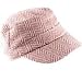 New Wool Tweed Herringbone Military Castro Railroad Cadet Hat Cap Pink