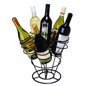 Oenophilia 6-Bottle Bouquet Wine Rack, Black by