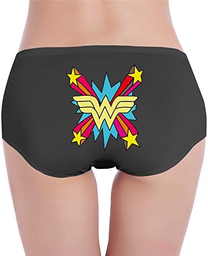AM Lin's Funny Colorful Wonder Logo Brief Black Size Small