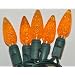 String of 70 Forever Bright C6 LED Energy Saving Orange Indoor/Outdoor Halloween Lights