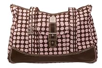 Kalencom Weekender Diaper Bag, Brown with Heavenly Dots Pink
