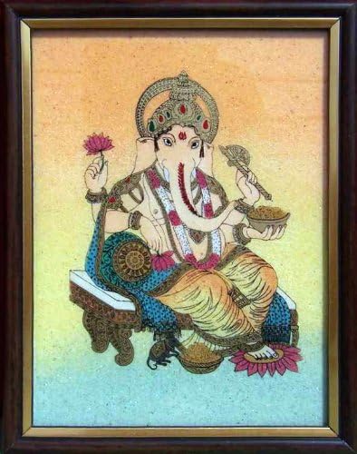 A Elegant Painting of Ganpati Ganesha Gem Art