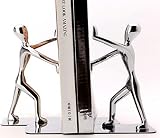 Fasmov Heavy Duty Stainless Steel Man bookends Nonskid Bookends Art Bookend,1 Pair