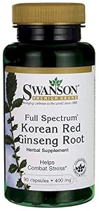 Swanson Premium Full-Spectrum Korean Red Ginseng Root 400 mg, 90 Capsules