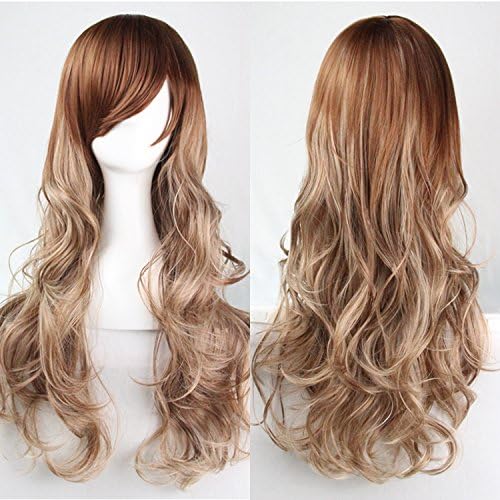 Fashion Womens/Ladies 80cm Golden Color Long CURLY Cosplay/Costume/Anime/Party/Bangs Full Sexy Wig cc006