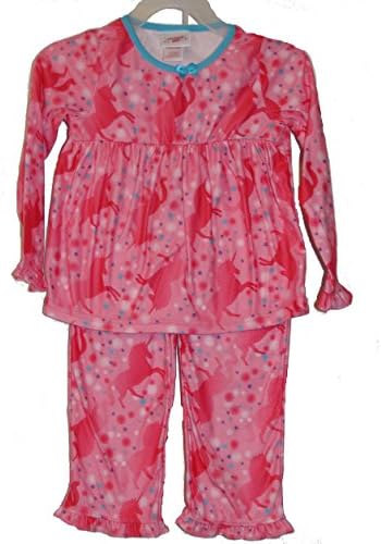 Girl's Size 6X Pink Unicorn and Star Print Flannel Pajama Set