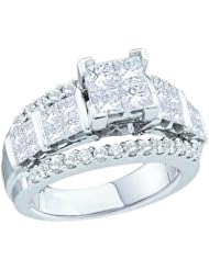 2.00CTW PRINCESS ROUND DIAMOND LADIES FASHION RING