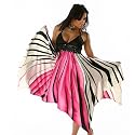 Traum Satin Cocktailkleid Pink Schwarz (5197)