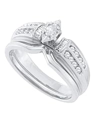 0.25CTW DIAMOND MARQUISE CENTER BRIDAL SET
