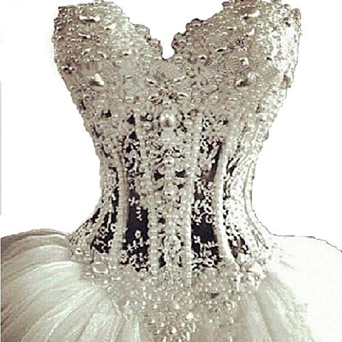 Prom Uk Women's Luxury Beading Plus Size Wedding Dresses (8, Ivory)