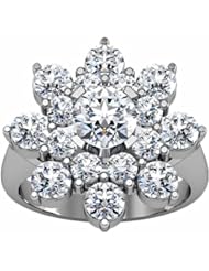 Platinum Diamond Cluster Ring - 1.75 Ct. -- LIFETIME WARRANTY