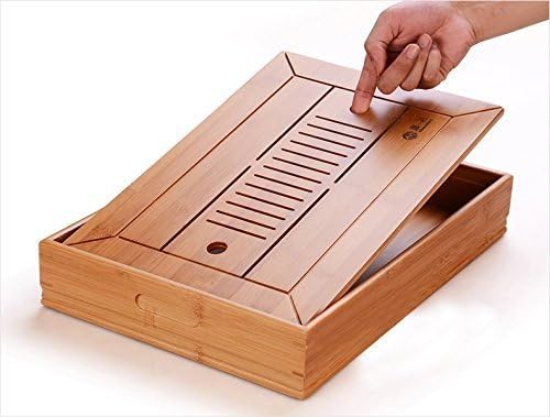 Home tea bamboo water storage tea tray compact size tea tray(28*18*7cm)
