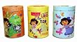 1 - DORA TIN ROUND BANK Piggy bank