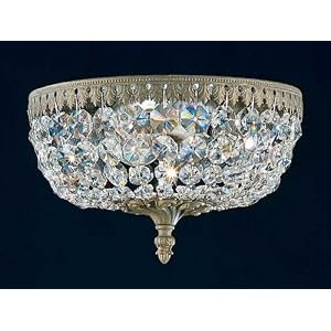 Schonbek 5040-27S Parchment Gold Strass Rialto Crystal Four Light Down Lighting Flush...