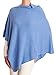DALLE PIANE CASHMERE - Poncho Cashmere Blend - Made in Italy, Color: Light Blue, One Size