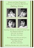 2 + 2 on Mint & Brown Baptism Invitations Christening Invitations - Set of 20