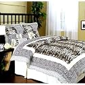 New Queen Size Snow Tiger Exotic Print Patterns 7Pc Luxury Patchwork Comforter Set