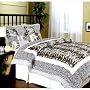New Queen Size Snow Tiger Exotic Print Patterns 7Pc Luxury Patchwork Comforter Set