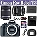 Canon EOS Rebel T3 12.2 MP CMOS Digital SLR with 18-55mm IS II Lens + Canon EF-S 55-250mm f/4.0-5.6 IS Telephoto Zoom Lens + 16 GIG Memory Card