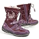 FLOWER GIRL M&auml;dchen Winter Stiefel, Wildleder, C- TEXI Klima Membrane, aubergine-lila