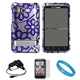 Purple Flowers Durable 2 Piece Protective Crystal Hard Shield Guard Cover C ....