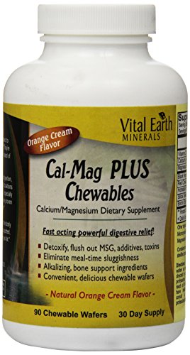 Vital Earth Minerals Cal-Mag Plus Chewables, Orange Cream, 90 Count Vital Earth Minerals Cal-Mag Plus Chewables, Orange Cream, 90 Count