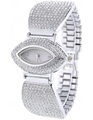 Stylish Womens Quartz Watch Bracelet Wristwatch with Rhinestones - Silver SWWM2-190754