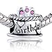 Pandora Style Charm Bead Pink Crystal Birthday Cake Beads Pandora Chamilia Biagi Compatible