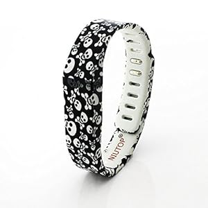 NIUTOP Fitbit Flex Wristband Wrist Band Bracelet with Clasp Replacement Accessory for Fitbit Flex Activity and Sleep Tracker (Skull, Large)