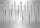 Pack of 18 Iridescent Glass Icicle Finial Christmas Ornaments 7.5