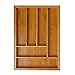 Ivation Large Expandable Bamboo Drawer Organizer – Adjustable Dimensions Multi Compartment Cutlery & Utility Tray for Kitchen Utensils, Silverware, Tools & Other Household Accessories