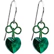 Handcrafted Austrian Crystal Emerald Irish Heart Earrings